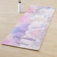 Dreamy Clouds and Stars Personalized Yoga Mat