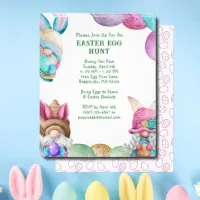 Colorful Bunny Gnomes Easter Egg Hunt Invitation Flyer