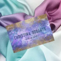 Purple Blue Gold Glitter Artistic Makeup Artist Name Tag