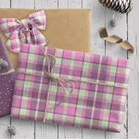 Tartan Pattern1 Plum and Soft Green ID210 Wrapping Paper