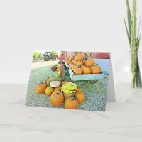 Happy Halloween Fall Pumpkin Display Card