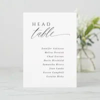 Modern Elegant Wedding Seating Chart Head Table Invitation