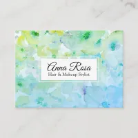 *~* Popular Floral Green Turquoise Chic Beauty Business Card