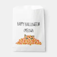 Cat in the Candy Corn Funny Halloween Favor Bag