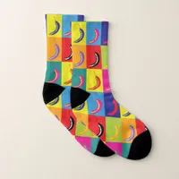 Modern Trendy Popart Print Chilli Pepper Pattern Socks