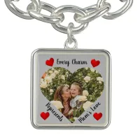 Mother's Love Square Charm Bracelet, Silver Plated Bracelet