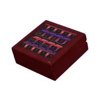 Best Mom Colored Blocks & Black Background Gift Box