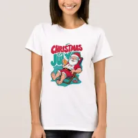 Jolly Santa Savoring a Frosty Brew T-Shirt