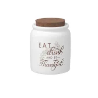 eat drink and be thankful candy jar