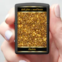 Gold glitter lighter for festive sparks