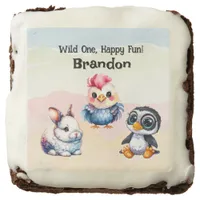 Wild One Happy Fun Woodland Animals Watercolor Brownie