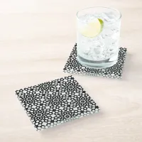 Classic Black and White  Glass Coaster