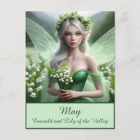 Beautiful May Fairy in Lilies of the Valley Postcard