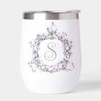 Romantic, Vintage Wreath Personalized Thermal Wine Tumbler