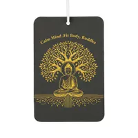 Gold Looking Buddha Surrounded by Intricate Leaves Air Freshener