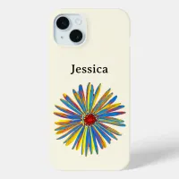 Personalized Colorful Flower Art Modern Pretty iPhone 15 Plus Case