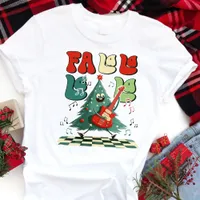 Fa La La Christmas Tree Guitar Retro Tri-Blend Shirt