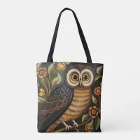 Ethnic Owl Art Tote Bag