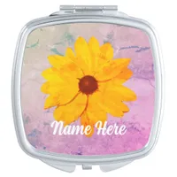 Sunflower Vintage Pink Compact Mirror