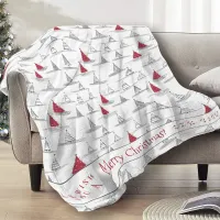 Red Christmas Tree Pattern#5 ID1009 Fleece Blanket