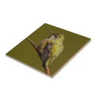 Anna's Hummingbird on Scarlet Trumpetvine Ceramic Tile