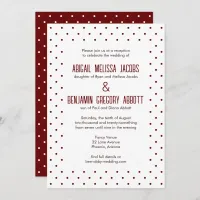 Elegant Red & White Polka-Dotted Reception Invitation