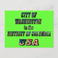 City of Washington in the District of Columbia USA Postcard