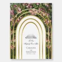 Romantic Rose Garden Photo Wedding Welcome Sign