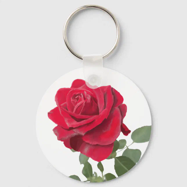 Red rose Painting Keychain