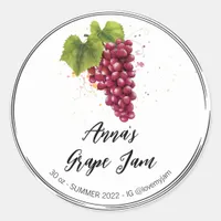 *~* AP30 GRAPE Homemade Jelly Jam Preserves Classic Round Sticker