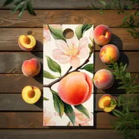 Peach themed cornhole set