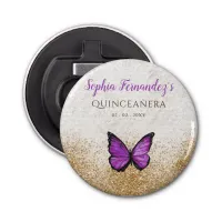 Rustic Vintage Purple Gold Butterfly   Bottle Opener