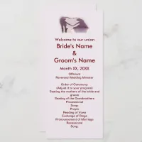 Bridal Couple Silhouette Heart in Sand Wedding Program
