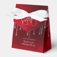 String Lights & Balloons Sweet 16 Red ID473 Favor Boxes