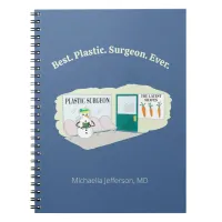 Funny Ms Frosty at plastic surgeon cartoon Notebook