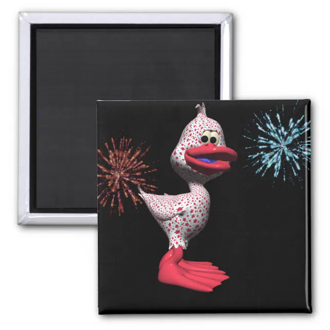 Cute Star Spangled Patriotic Duck Magnet