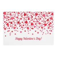 Valentine's Day Red Confetti Hearts  Placemat