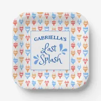 Fun "Last Splash" Theme Personalized Bachelorette Paper Plates