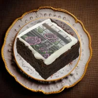 Purple roses by the window - gothic style brownie