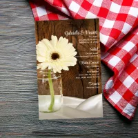 Mason Jar and White Daisy Country Wedding Menu