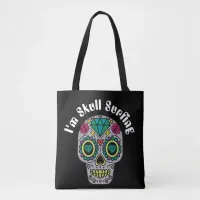 Decorated Abstract Skull Tote Bag