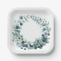 Eucalyptus leaves botanical Wedding Paper Plates