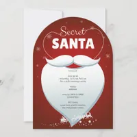 Christmas Holiday Secret Santa Red Gift Exchange Invitation