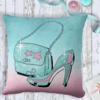 Glitter and Shine Accessories Teal/Pink ID675 Throw Pillow