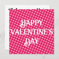 Pink Hearts Valentine's Day Flat Card