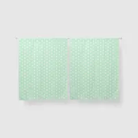 Fresh Light Pastel Green White Polka Dot Patterned Blackout Curtains