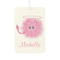 Fun Girly Pink Fluffy Cute Cartoon Saint or Sinner Car Air Freshener