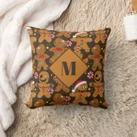 Creepy Christmas Horror Movie Gingerbread Man Throw Pillow