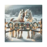 Festive Horses and Christmas Lights  Metal Print