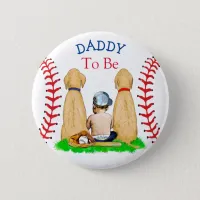 Boy's Baseball Themed Baby | Daddy to be Button